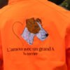 veste softshell orange L'amour avec un grand A ( petit chien )