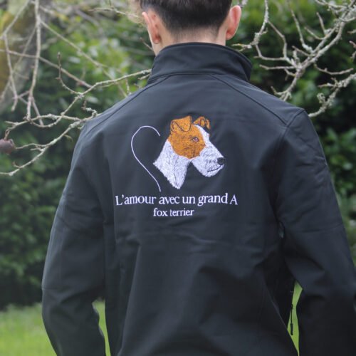 veste softshell noir L'amour avec un grand A ( petit chien )