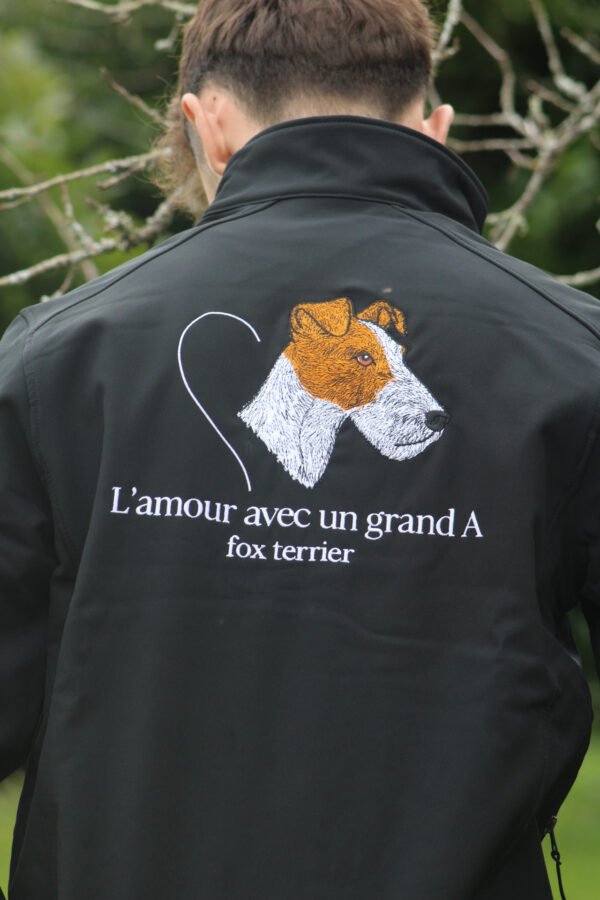 veste softshell noir L'amour avec un grand A ( petit chien )